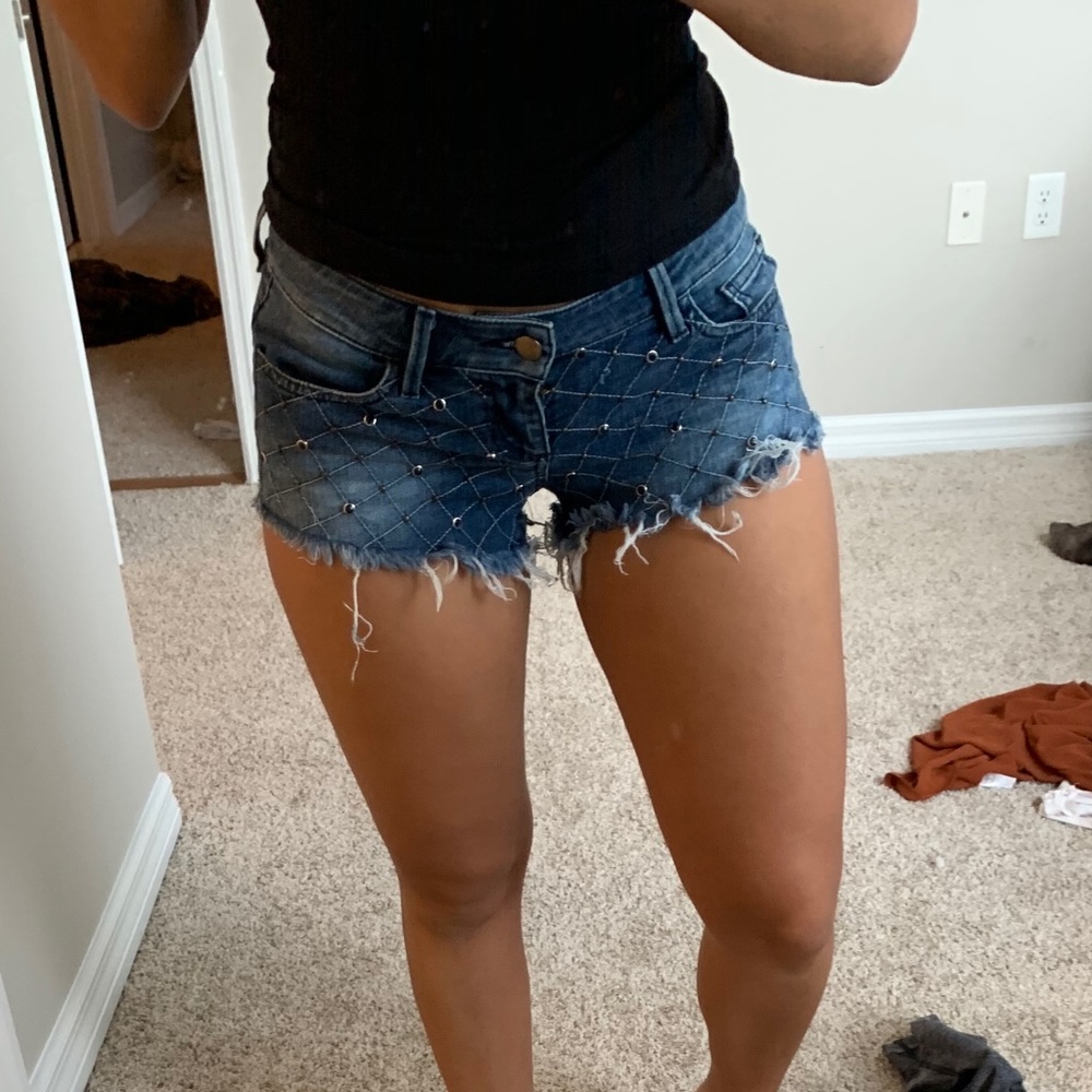 Guess Jean Shorts with Diamond Detail